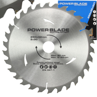 Pílový kotúč s SK plátkami (vidiový)  250 mm x 32 mm x 30 zubový POWER BLADE - M08926