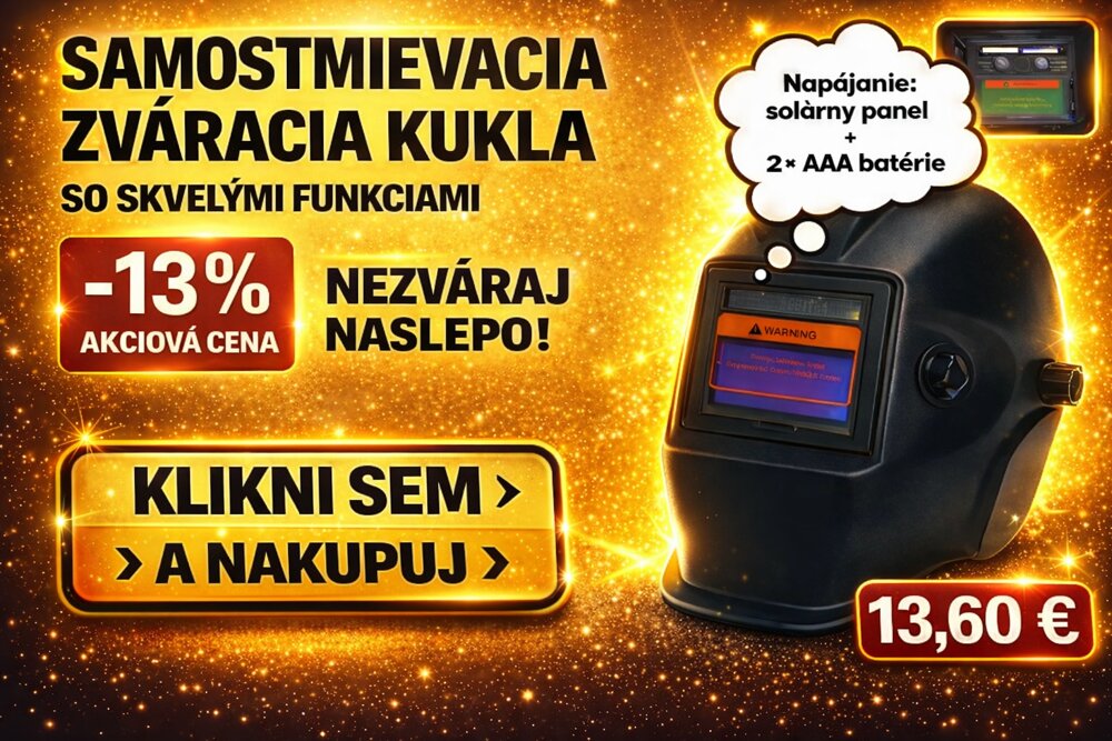 Samostmievacia zváracia kukla na 2× AAA batérie