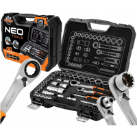 Sada nástrčných kľúčov 1/4&#039;&#039; + 3/8&#039;&#039; 46 dielna NEO TOOLS 10-019