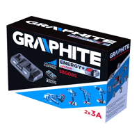Duálna rýchlonabíjačka batérií 2x3 A – GRAPHITE Energy+ 58G085