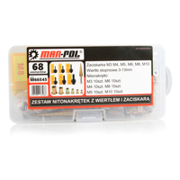 Nitovacie matice M3-M10 stupňovitý vrták 3-13mm sada - MAR-POL M66545